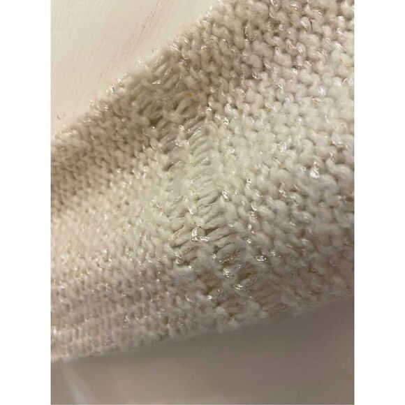 Chicos sweater cream bling shiny sequins dots size 1 Medium M - Picture 2 of 7